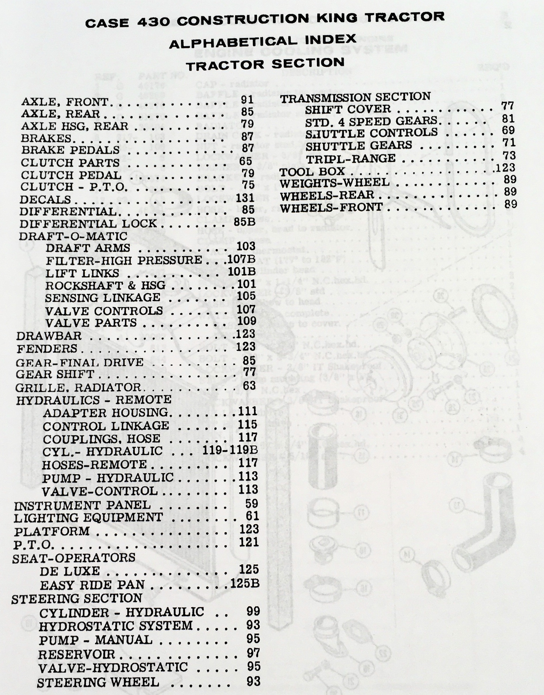 Case 430 Ck 430Ck Wheel Tractor Parts Manual Catalog Assembly Exploded Views - Image 3