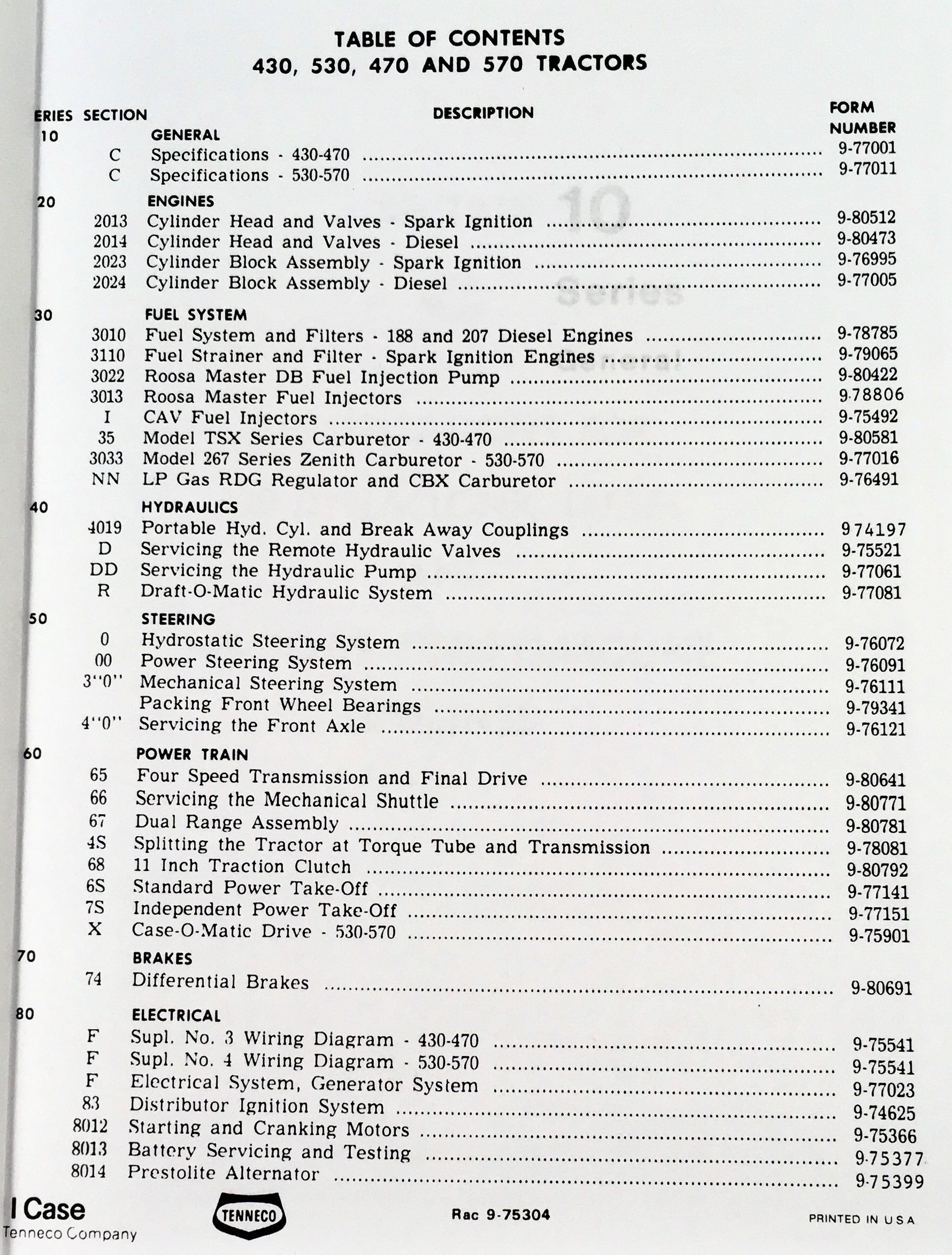 Case 470 570 Tractor Service Engine Parts Operators Manual 188D 188G 148G 159G - Image 20