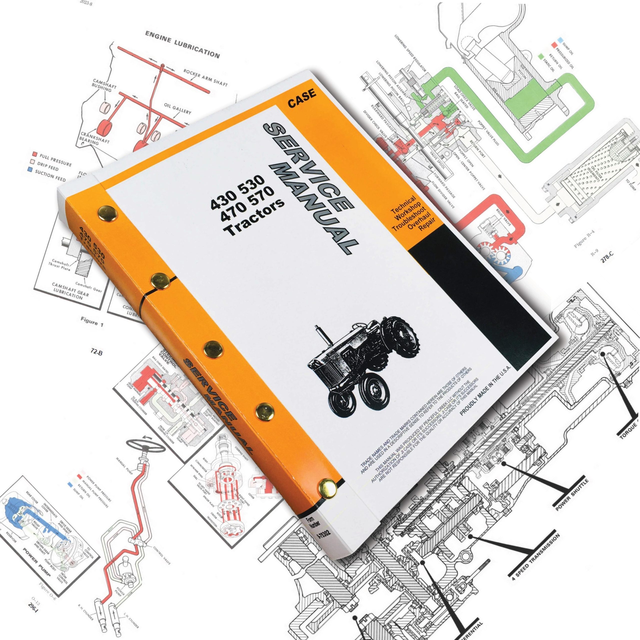 Case 430 530 470 570 Tractor Service Repair Manual Shop Book Overhaul