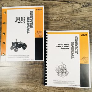 Case 430 530 470 570 Tractor Service Set 188D 188G 148G 159G Engine Manual Shop