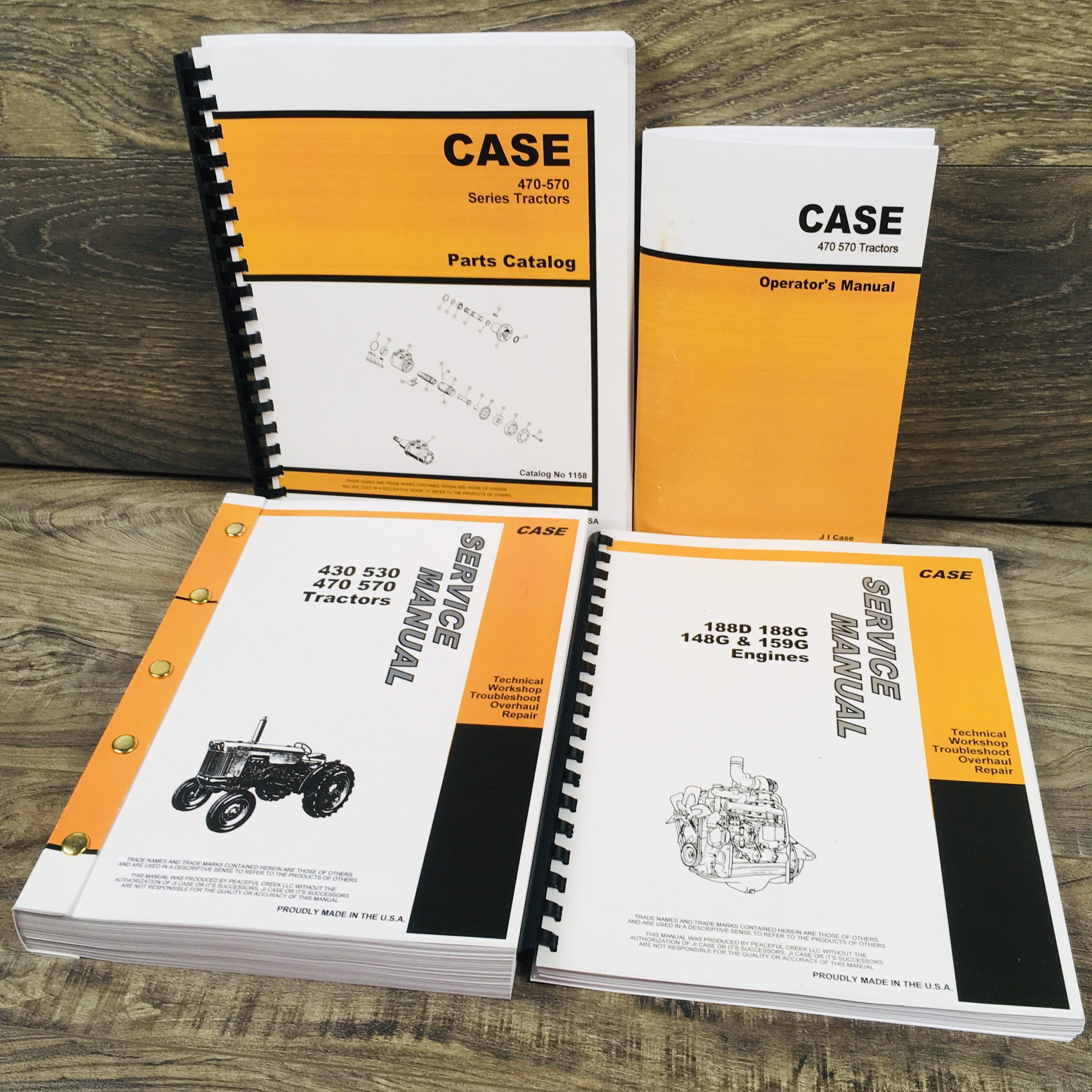 Case 470 570 Tractor Service Engine Parts Operators Manual 188D 188G 148G 159G