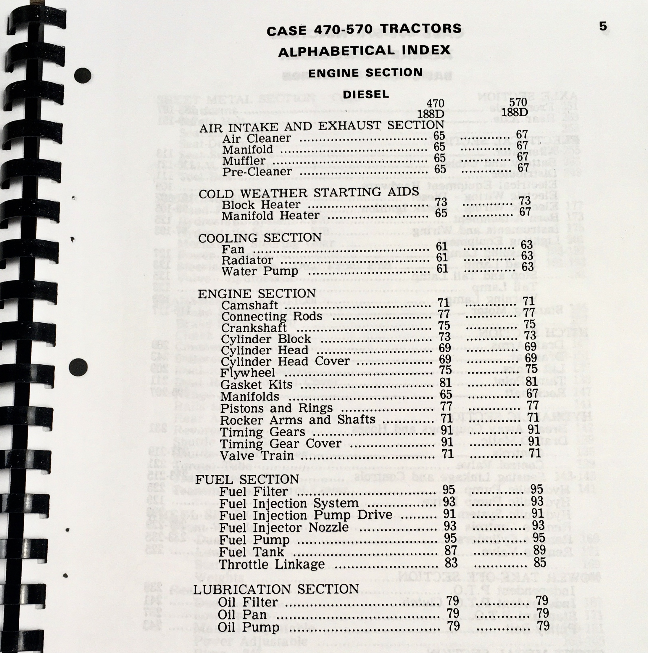 Case 470 570 Tractor Service Engine Parts Operators Manual 188D 188G 148G 159G - Image 7