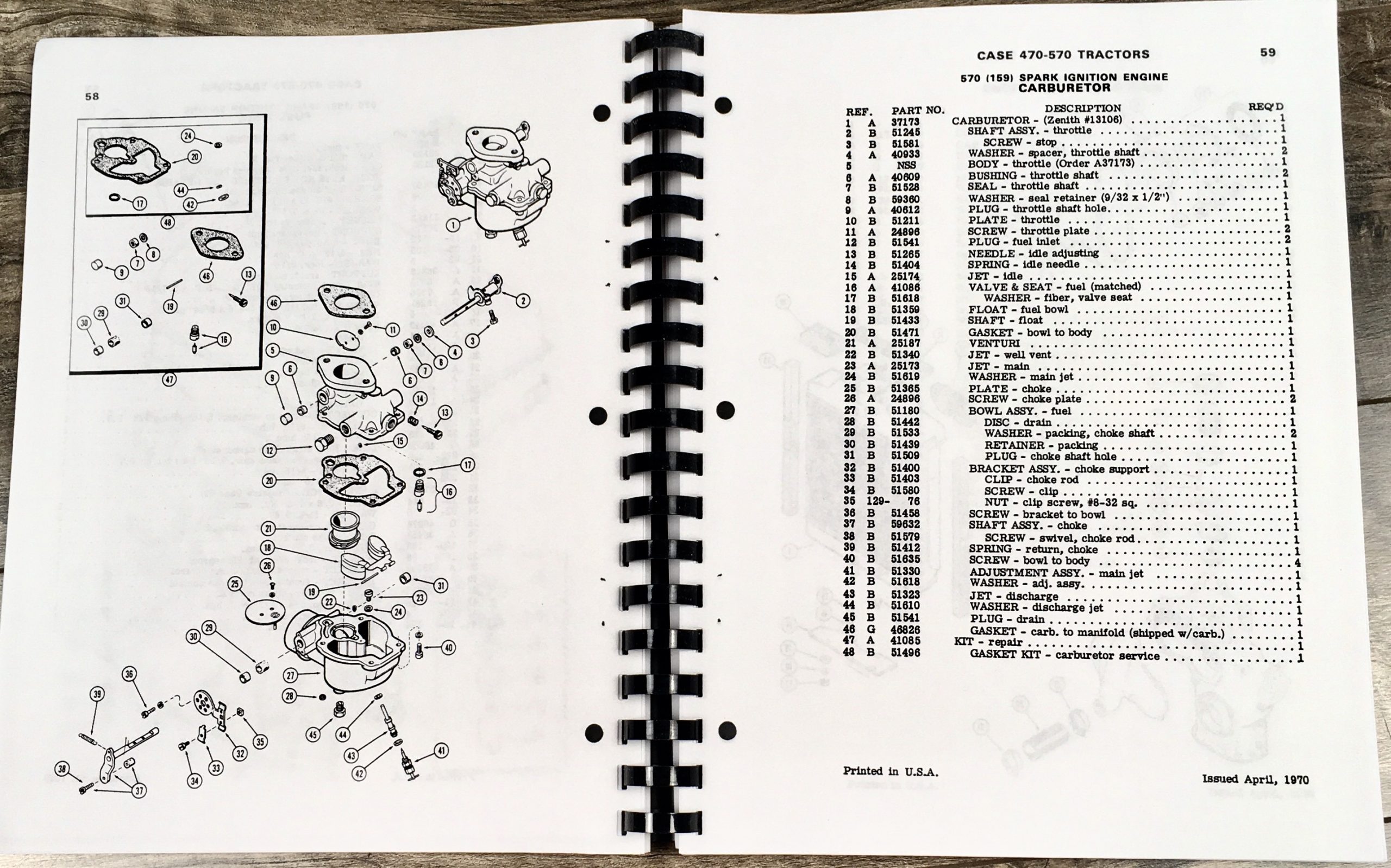 Case 470 570 Tractor Service Engine Parts Operators Manual 188D 188G 148G 159G - Image 12