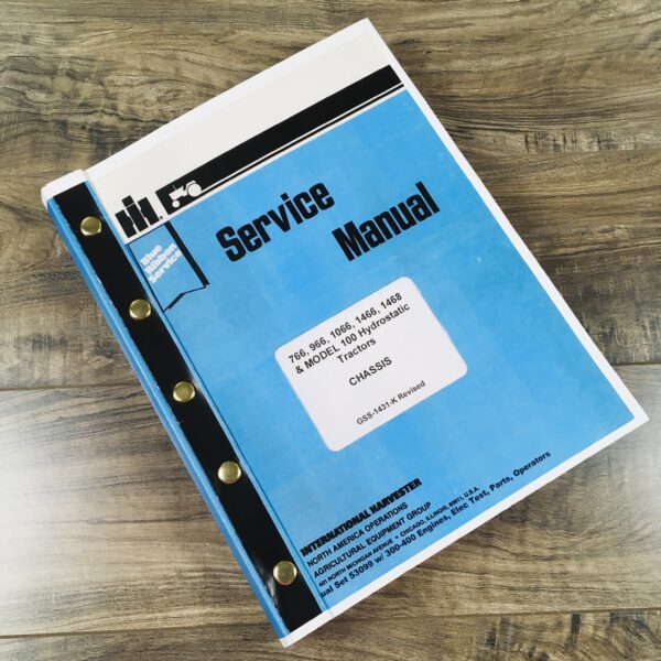 International 766 966 1066 1466 Tractor Service Repair Shop Manual Ih Technical