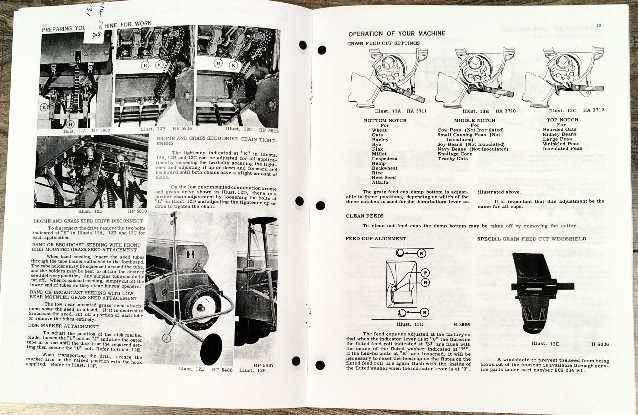 International 510 Grain Drill Planter Owners Operators Manual Settings Chart - Image 6