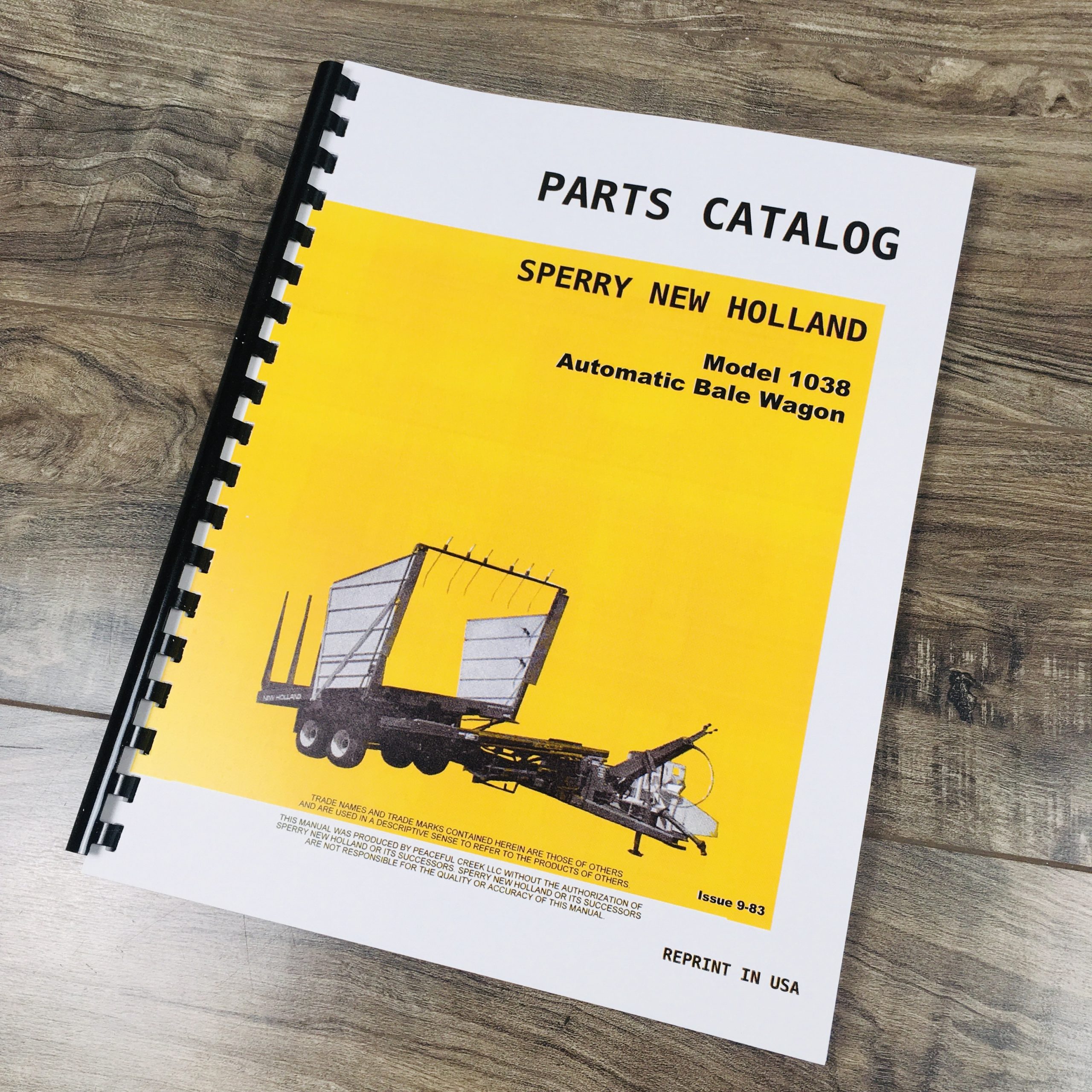 Sperry New Holland 1038 Automatic Bale Wagon Service Parts Manual Catalog