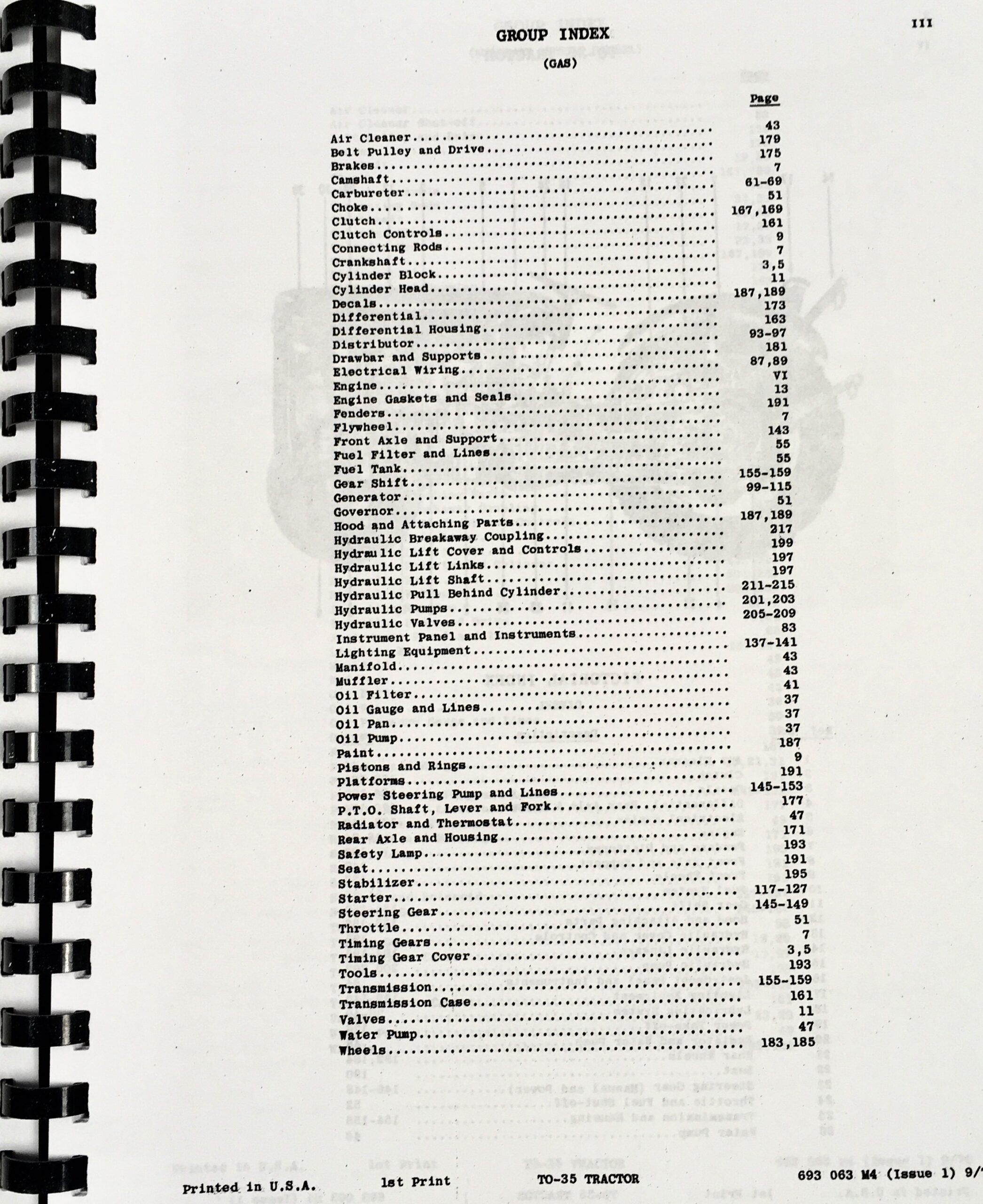 Massey Ferguson To-35 Tractor Parts Catalog Manual Book Exploded View Assembly - Image 3
