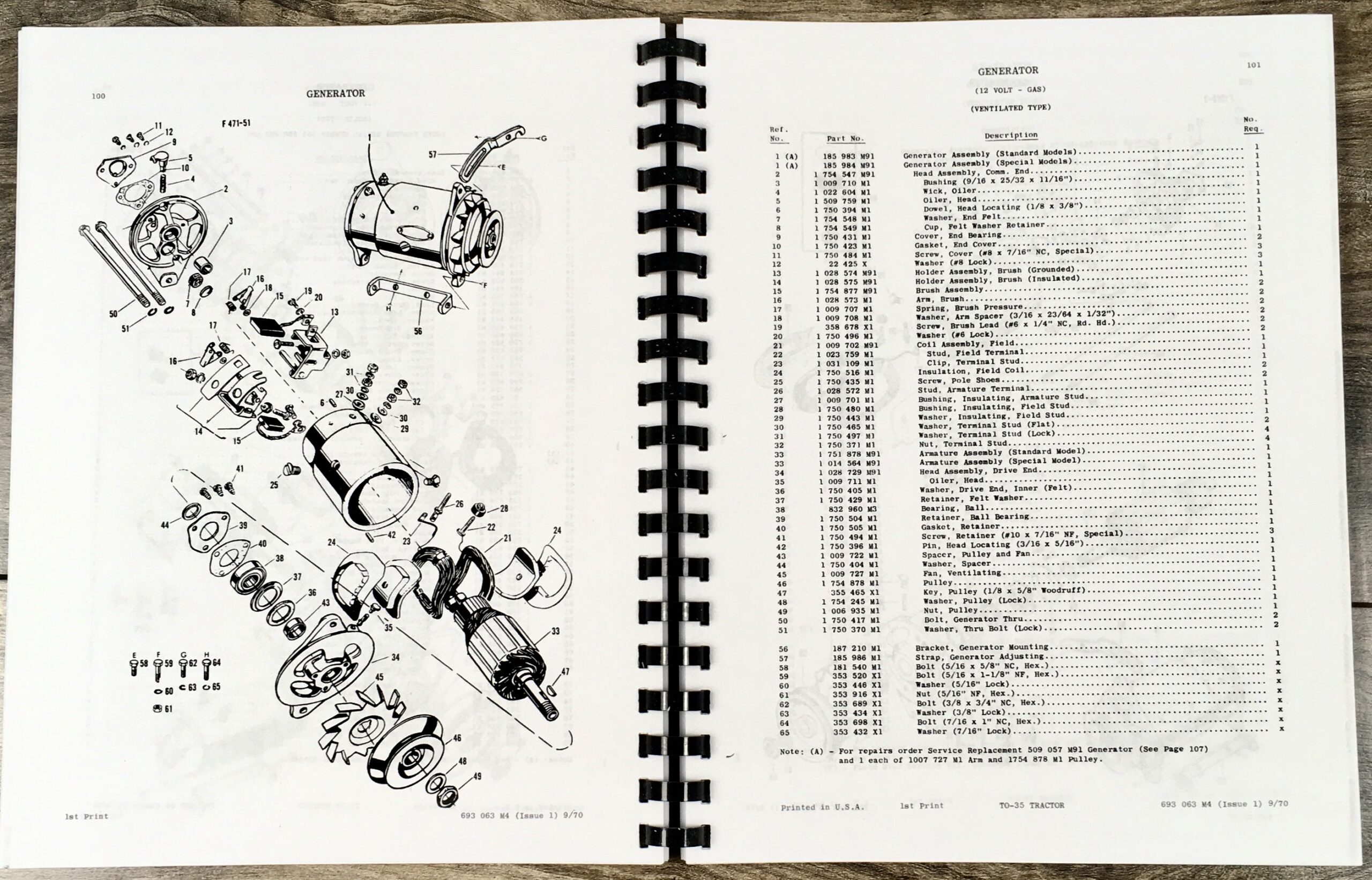Massey Ferguson To-35 Tractor Parts Catalog Manual Book Exploded View Assembly - Image 9
