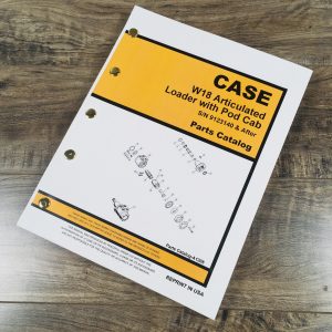 J I Case W18 Articulated Loader S//N 9123140 & Up Parts Catalog Manual No A1305