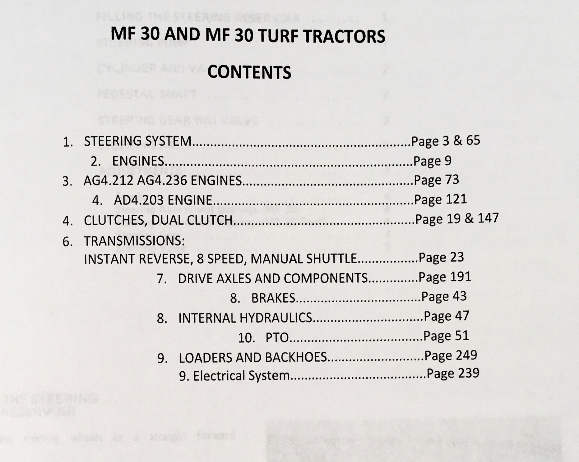 Massey Ferguson Mf 30 30T Tractor Backhoe Loader Service Repair Workshop Manual - Image 2