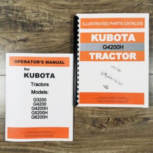 Kubota G4200H Tractor Operators Owners Manual Parts Catalog Set
