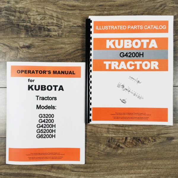 Kubota G4200H Tractor Operators Owners Manual Parts Catalog Set