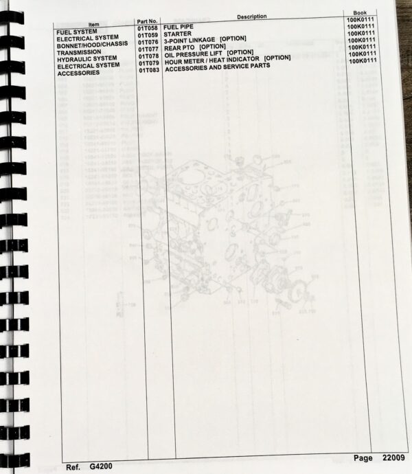 Kubota G3200 Tractor Parts Assembly Manual Catalog Exploded Views Numbers - Image 3