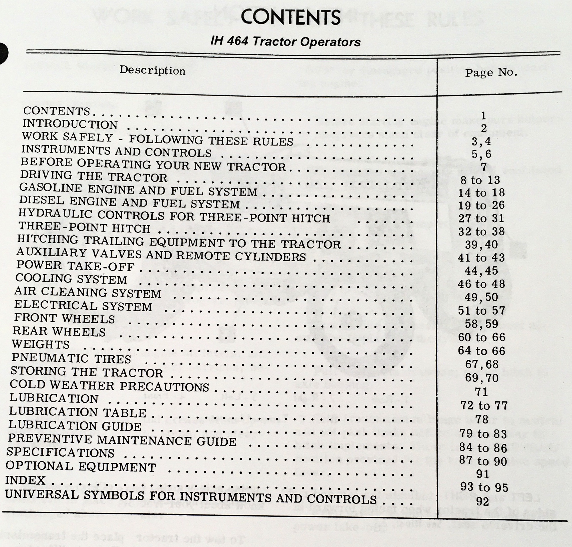 International Harvester 464 Tractor Operators Owners Manual Maintenance - Image 2