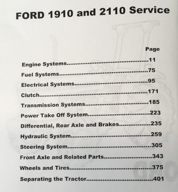 Ford 1910 2110 Compact Tractors Service Repair Shop Manual New Print Technical - Image 2