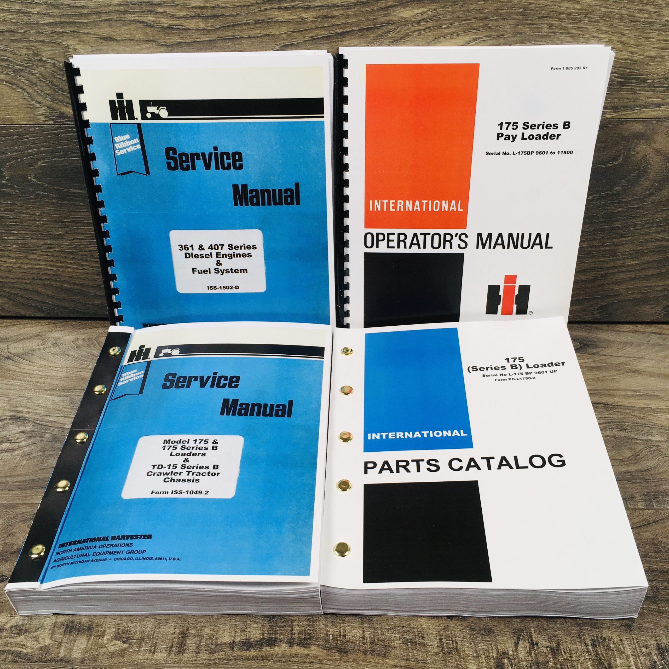 International 175B Crawler Loader Tractor Service Parts Operators Manual Set