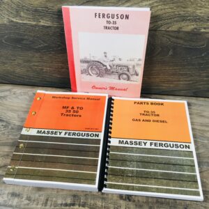Set Massey Ferguson To-35 Gas Tractor Service Operator Parts Manual Repair Shop