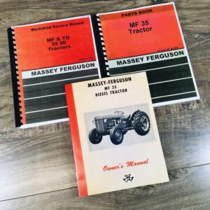 Set Massey Ferguson Mf-35 Diesel Tractor Service Operator Parts Manual Repair
