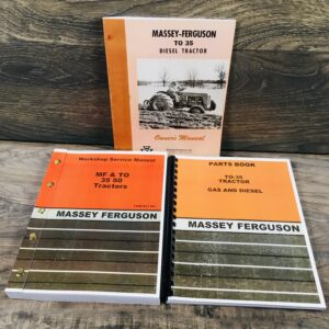 Set Massey Ferguson To-35 Diesel Tractor Service Operator Parts Manual Repair