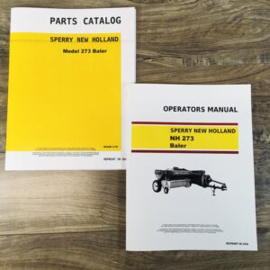 Set Sperry New Holland Hayliner Nh 273 Baler Owner Operator Parts Manual Catalog
