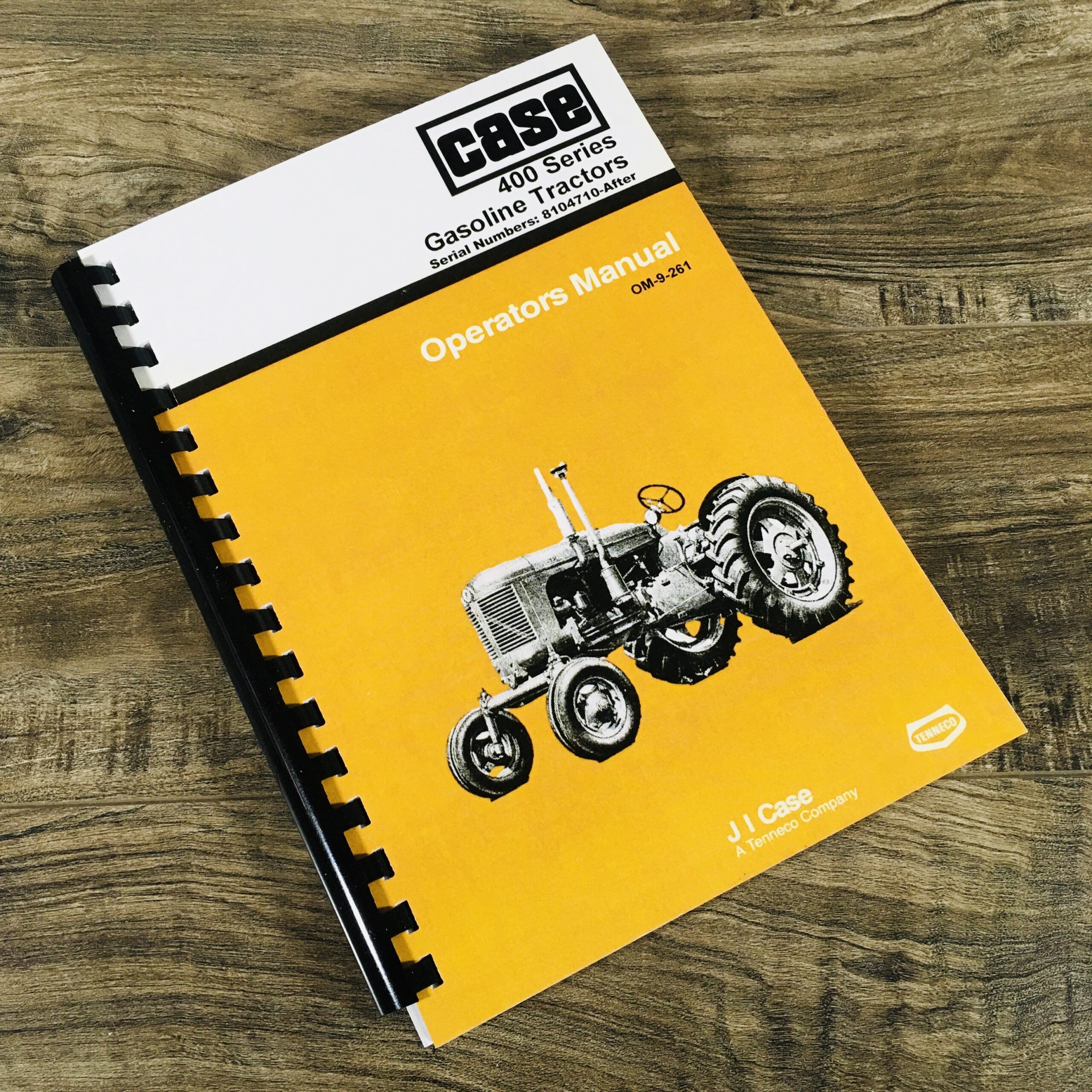 Case 400 Series 410 411 414 Gasoline Tractor Operators Manual 8104710-After