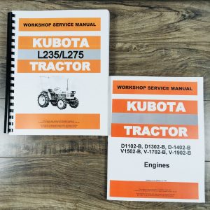 Kubota L235 L275 Tractor Service D1102 D1302 Engine Service Manual Set Repair
