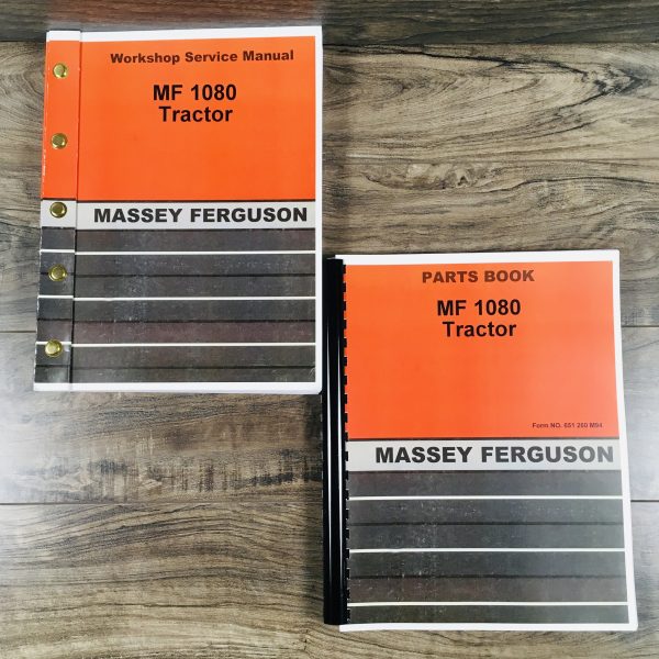 Set Massey Ferguson Mf 1080 Tractor Service Parts Manuals Shop Repair Catalog