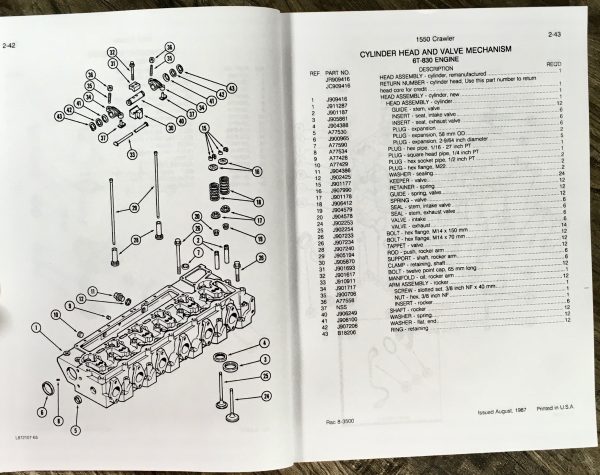 Case 1550 Crawler Tractor Dozer Parts Manual Catalog Assembly Exploded Views - Image 12