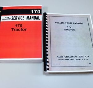 Set Allis Chalmers 170 Tractor Service Repair Manual Parts Catalog Exploded View