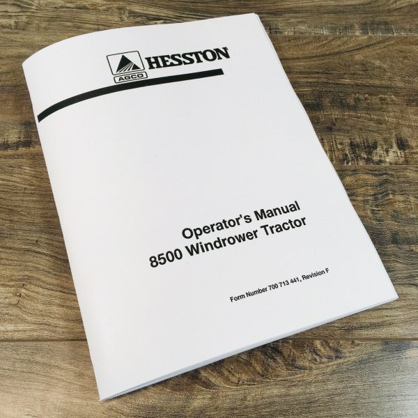 Hesston 8500 Windrower Operators Manual Owners Book Maintenance Adjustments Lube