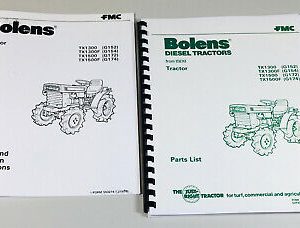 Bolens Tx1300 Tx1300F Tx1500 Tx1500F Tractor Operators Manual Parts Catalog Set