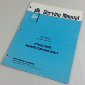 International Balanced Head Knife Drives Service Repair Shop Manual 816 990 Mow