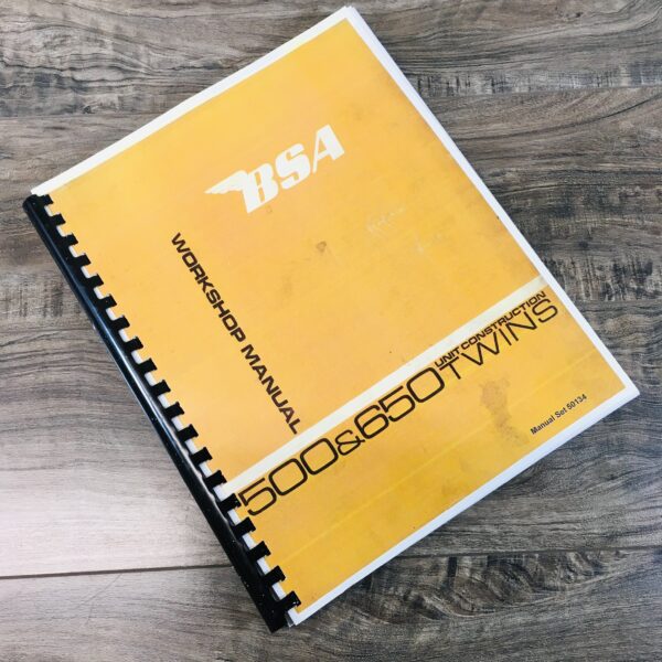 Bsa A65 Thunderbolt Motorcycle Service Repair Workshop Manual Construction Twins