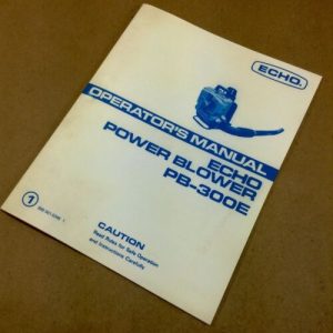 Echo Power Blower Pb-300E Operators Owners Manual Maintenance Leaf Blower