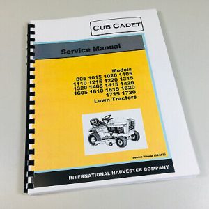 Cub Cadet 1610 1615 1620 Lawn Garden Tractor Service Manual Repair Shop