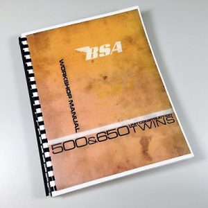 Bsa A65 Thunderbolt Motorcycle Service Repair Workshop Manual Construction Twins