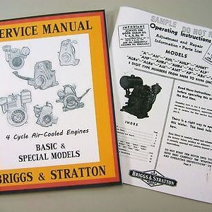 Briggs Stratton A Ah Ahl Service Repair Owner Operator Operating Part Manual