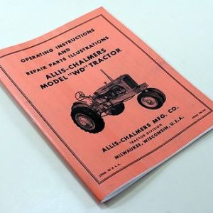 Allis Chalmers Wd Tractor Operators Parts Manual Owners Instructions