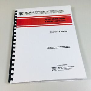 Belarus 1025 Tractors Owners Operators Manual Maintenance Lubrication