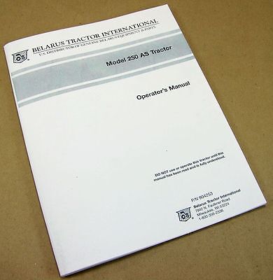 thumbnail image 2 of Belarus 250AS Tractor Operator Manual – OEM Style Print By Peaceful Creek 2 of 4