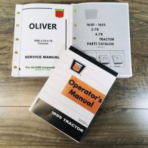 Oliver 1655 Tractor Service Parts Operators Manual Set Repair Workshop Shop Book