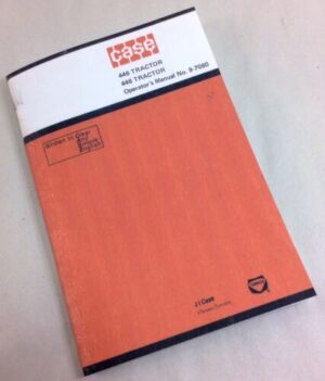 Ji Case 446 448 Compact Tractor Operators Owners Manual No. 9-7080 Mower Onan