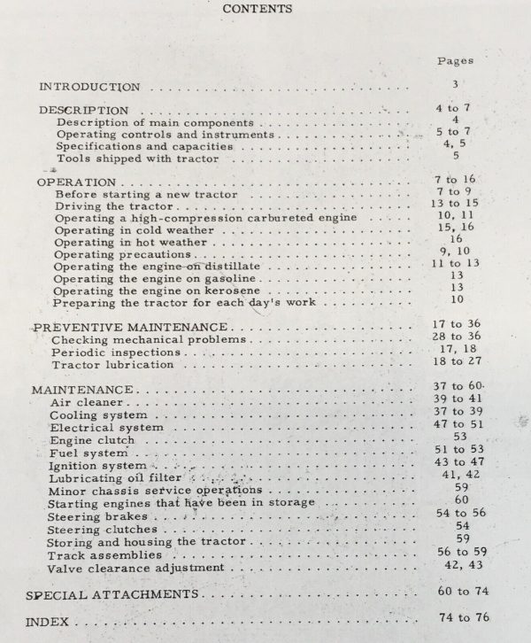 International T-6 61 Series Crawler Tractor Operators Manual Owners Maintenance - Image 2