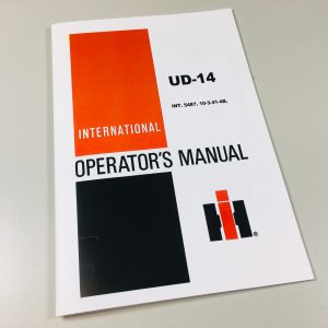 International Harvester Ud-14 Ud14 Power Unit Engine Operators Owners Manual