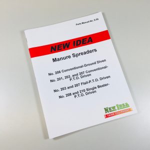 New Idea 203 207 Flail Pto Driven Manure Spreader Parts Manual Catalog