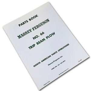 Massey Ferguson No. 66 Trip Beam Plow Parts Manual Catalog Schematic Book Mf