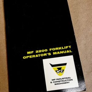 Massey Ferguson Mf 2200 Forklift Operators Manual Owners Book Maintenance