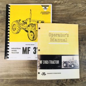 Massey Ferguson 3165 Wheel Tractor Parts Operators Manual Set Owner Catalog