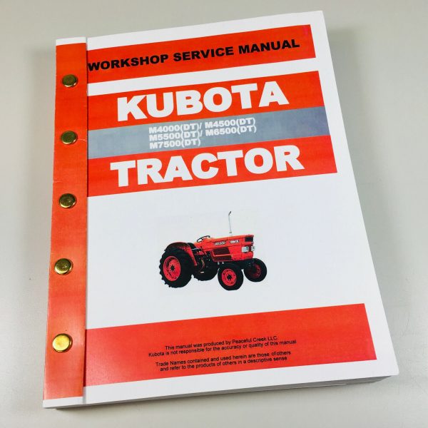 Kubota M4000 M4500 M5500 M6500 M7500 Dt Tractor Workshop Service Repair Manual