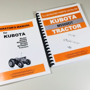 Kubota M5500Dt Tractor Operators Maual Parts Catalog Set